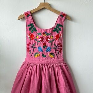 Mini Biden Embroidered Corduroy Pinafore Dress Size 7-8